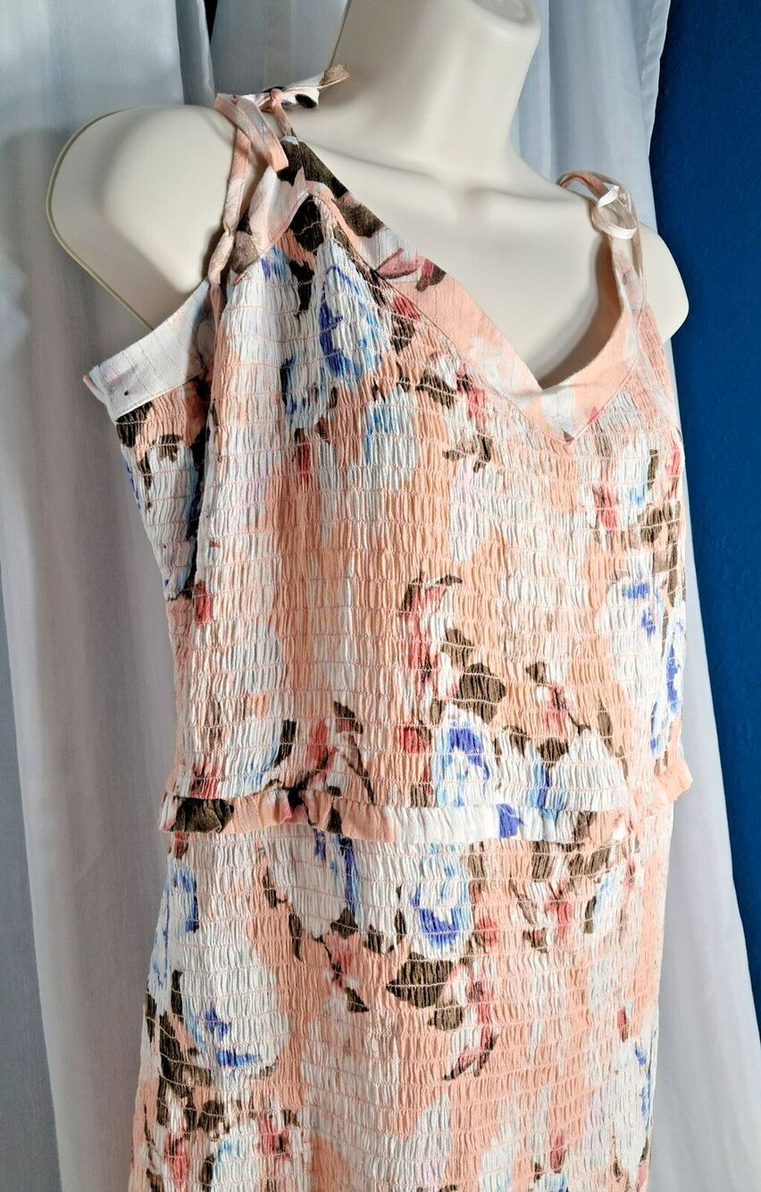 NWT Express Peach Floral Ruffle MIni Dress Size XL